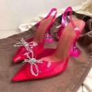 Red Amina Muaddi Begum High Heels Pumps Women Shoes