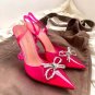 Red Amina Muaddi Begum High Heels Pumps Women Shoes