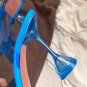 Blue Amina Muaddi Embellished Slingback Bow Pumps Begum Women Shoes