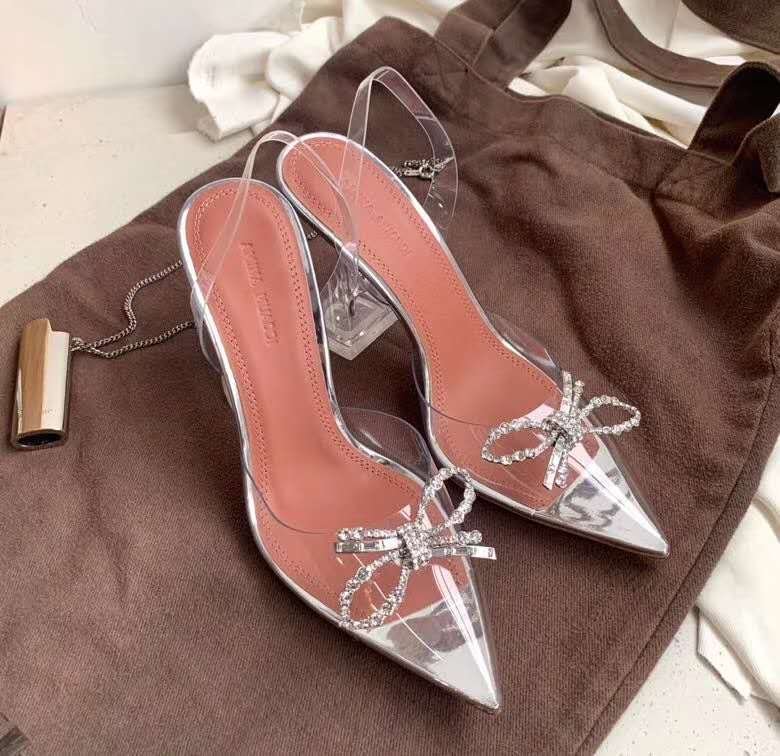 amina muaddi shoes with bow