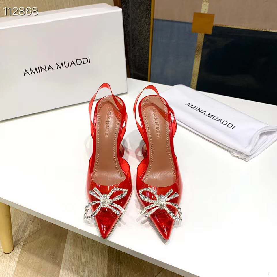 amina muaddi shoes with bow