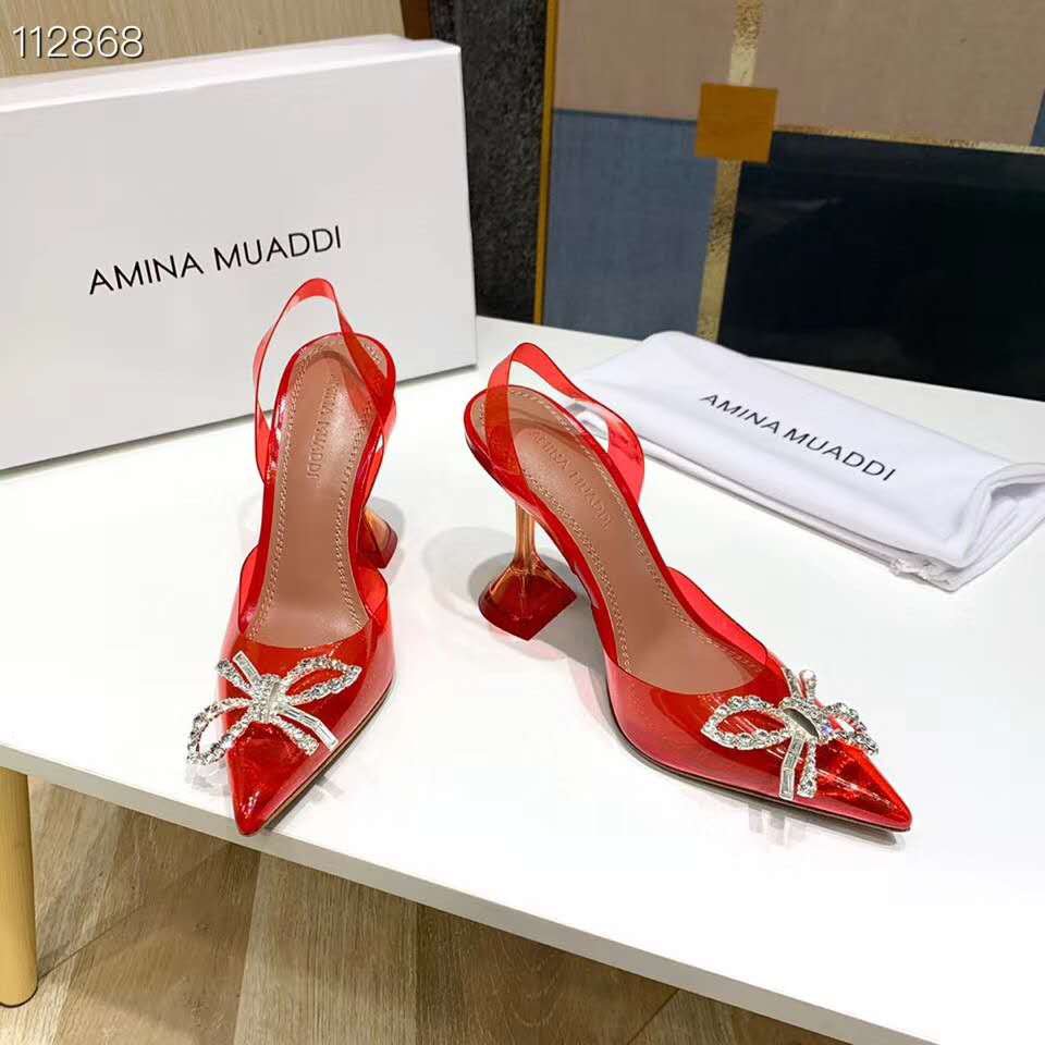 amina muaddi shoes with bow