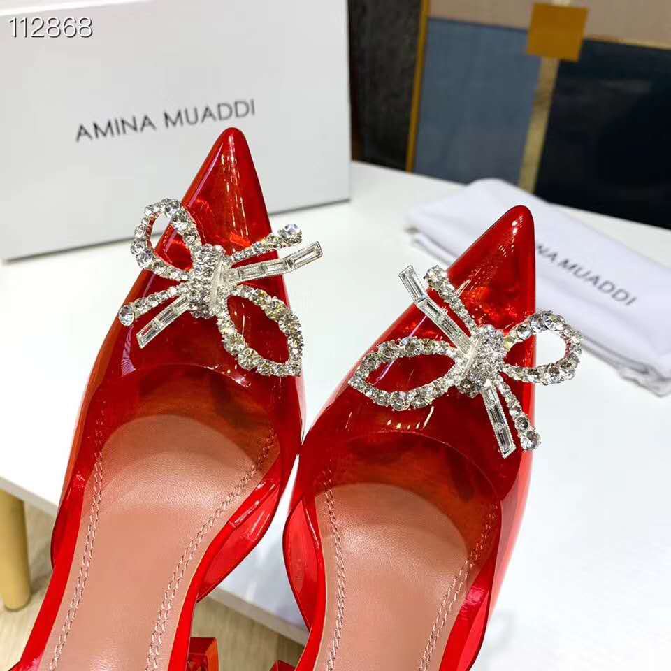 amina muaddi shoes with bow