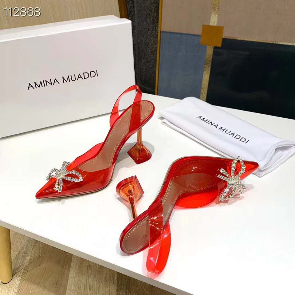 amina muaddi shoes with bow