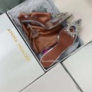 Amina Muaddi Shoes Begum Glass PVC Crystal Transparent Slingback Sanda Clear PVC Shoes
