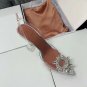 Amina Muaddi Shoes Begum Glass PVC Crystal Transparent Slingback Sanda Clear PVC Shoes