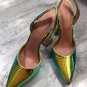Amina Muaddi Begum Pumps Leather High Heels Women Fashion Shoes