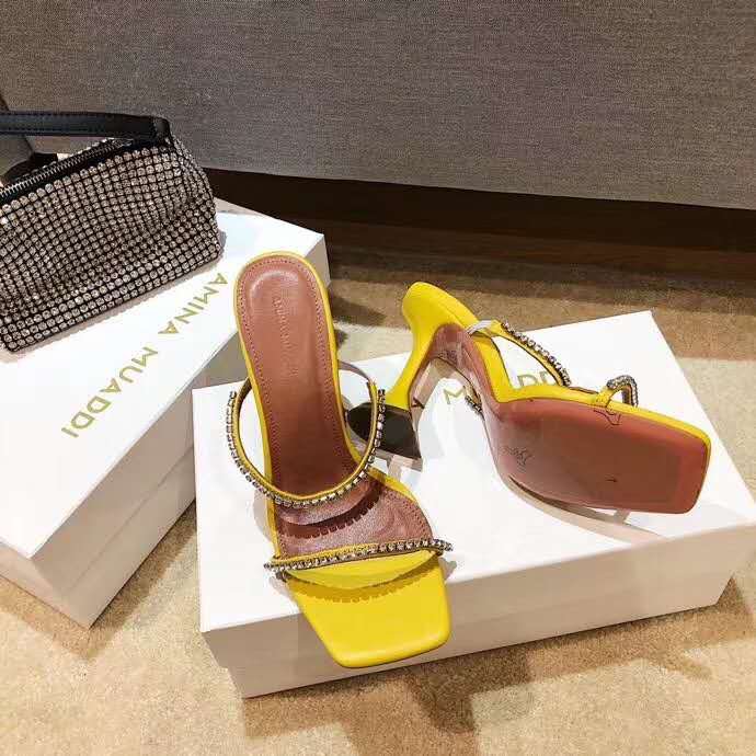 amina muaddi gold sandals