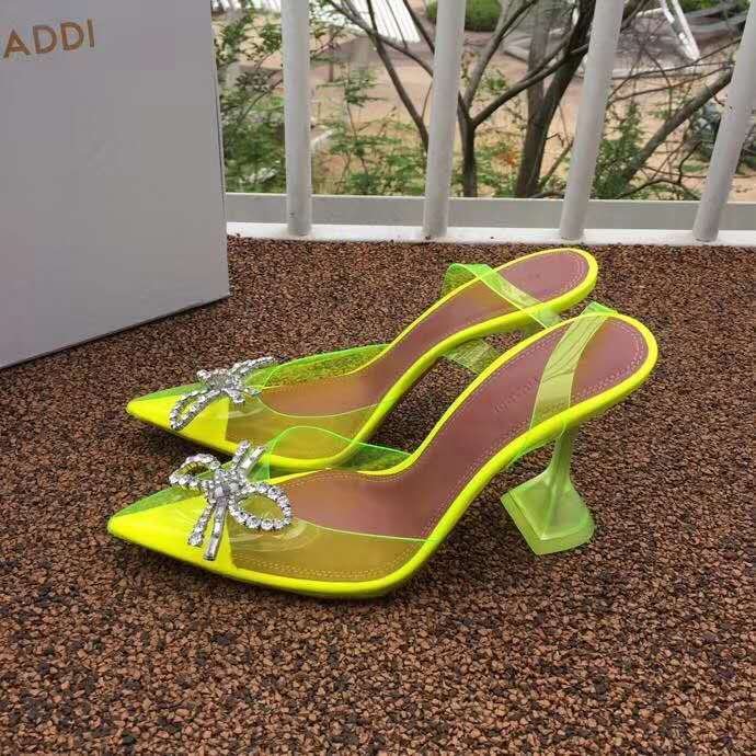 amina muaddi shoes with bow