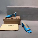 Wandler Isa Glittered Leather Mules Fashion Sandals Women Blue Shoes