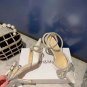 Crystal Satin Pumps Mach & Mach High Heel Women Shoes Bow Bling Bling White 10cm Heels Shoes