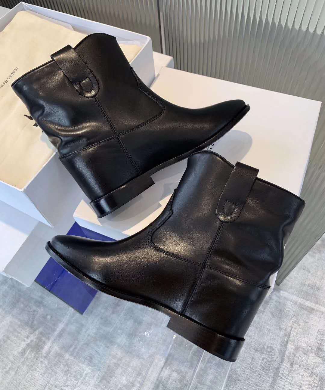 Isabel Marant Ankle Boots Black Cowhide Genuine Leather Isabel Marant Boots Crisi Isabel Marant