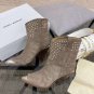Isabel Marant Studded Lamsy Boots Metal Toe Isabel Marant Triangular Heel Metal Cap Shoes