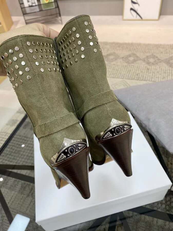 Isabel Marant Boots Studded Lamsy Metal Cap Toe Western Isabel Marant ...