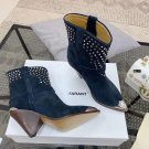 Isabel Marant Lamsy Boots Cowboy Embellished Heeled Ankle Boots Genuine Leather Isabel Marant Shoe