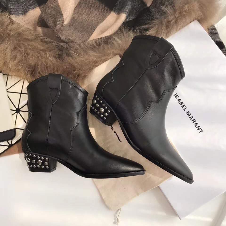 Isabel Marant Studded Dewina Marant Ankle Boots Genuine Calf Leather ...