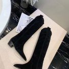 Isabel Marant Boots Denvee Suede Tall Boots Marant Black Western Cowboy Knee-high Boots