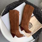 Isabel Marant Lamsy Knee High Boots Genuine Suede Leather Paris Runway Show Boots Original Shoes