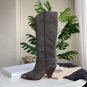 Isabel Marant Lamsy Boots Suede Leather Boots Metal Toe Cap Tone Conical Heel Isabel Marant Shoes
