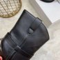 Isabel Marant Lamsy Boots Black Genuine Leather Pointed Toe Metal Toe Cowboy Boots Isabel Shoes