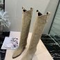Woman Genuine Leather Isabel Marant Boots Designer Isabel Marant Denzy Embroidered Suede Knee Boots