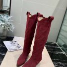 Woman Shoes Red Suede Leather Isabel Marant Boots Western Isabel Marant Denvee Tall Knee Boots
