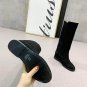 Woman Shoes Black Isabel Marant Chess Leather Boots Western Cowboy Isabel Marant Knee Riding Boots