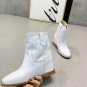 Woman Shoes Isabel Marant Boots White Leather Isabel Marant Cluster Embroidered Boots
