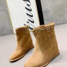 Woman Shoes Isabel Marant Boots Western Studded Brown Isabel Marant Crisi Wedge Boots