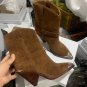 Woman Shoes Isabel Marant Boots Brown Isabel Marant Lamsy Metal Toe Suede Ankle Boots