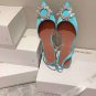 Fashion Woman Shoes Amina Muaddi Begum Sandals Begum 40 Crystal Buckle Satin Slingback Pumps
