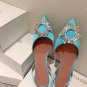 Fashion Woman Shoes Amina Muaddi Begum Sandals Begum 40 Crystal Buckle Satin Slingback Pumps