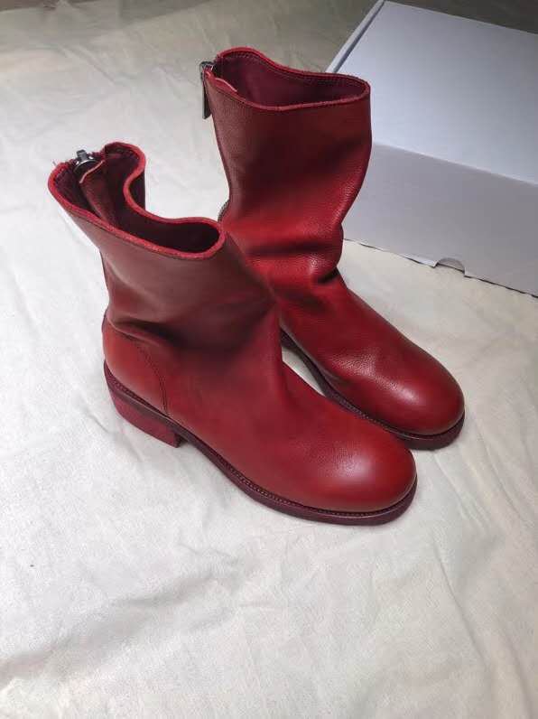Woman Shoes Guidi Boots Back Zip Ankle Guidi Boots Red Genuine Leather