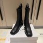 Woman Shoes Chloe Boots Black Genuine Leather Heeled Chelsea Chloe Boots