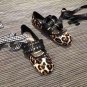 Woman Shoes Miumiu Leopard Silk Ballerinas Flats Belts Belted Miu Miu Horse Hair Ballerina Shoes