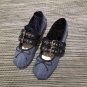 Woman Shoes Miumiu Classic Denim Ballerinas Flats Belts Belted Miu Miu Ballerina Shoes