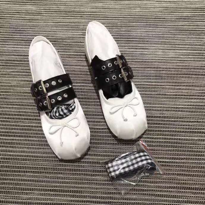 miu miu buckle ballet flats