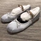 Woman Shoes Miu Miu Crystal Embellished Leather Ballerina Flat Shoes