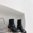 Woman Shoes Maison Margiela Boots Tabi High Heels Ankle Boots Black Leather Studs Chain Boots