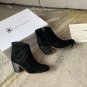Woman Shoes Isabel Marant Boots Embroidered Ankle Boots 4.5cm Heel Black Suede Boots