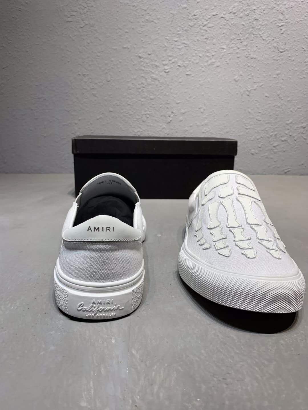Man Shoes Amiri Skeleton Slip-on Sneakers Low-top Fashion White Shoes