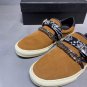 Man Shoes Amiri Sneakers Bandana Chain Embellished Leather-trimmed Suede Slip-on Brown Sneakers