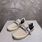 Man Shoes Amiri Sneakers Bandana Chain Embellished Leather-trimmed Suede Slip-on Rock Roll Sneakers