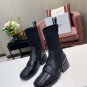 Woman Boots Chloe Knitted Sock Boots All Black Paris Leather Stretch Shoes
