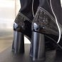 Woman 7.5cm Heel Ellery Boots Leather Stretch-knit Ankle Boots Stretch Sock Western Cowboy Boots