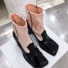 Woman Ellery Boots Sock Western Cowboy Stretch Boots 7.5cm Heel Leather Stretch-knit Ankle Boots