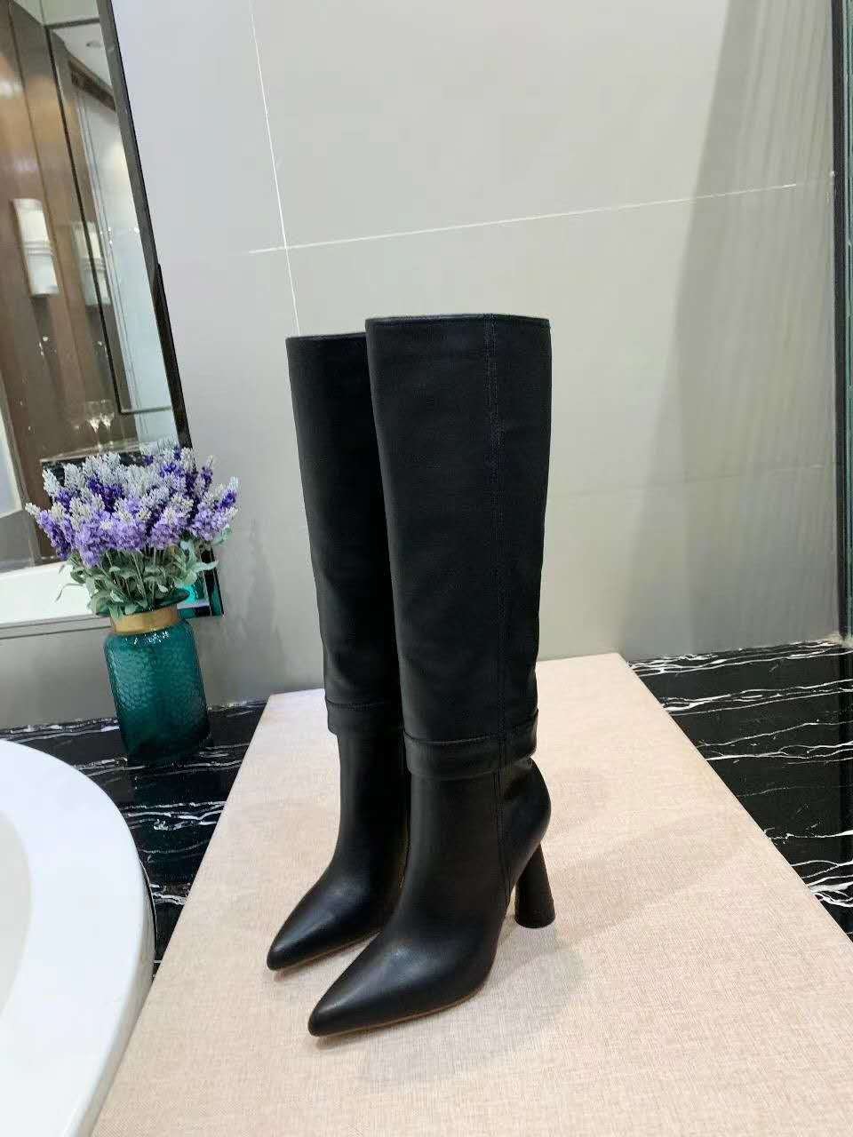 Women Shoes Jacquemus Boots 9cm Heel Black Leahter Fashion Show Catwalk ...