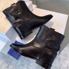 Women Shoes Isabel Marant Crisi Boots Black Genuine Leather 5cm Height Increasing Shoes