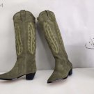 Women Shoes Isabel Marant Boots Denzy Embroidered Suede Knee Boots Western Cowboy Boots