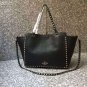 Women Bag Rockstuds Handbag Medium Rockstud Bag Black Leather Tote